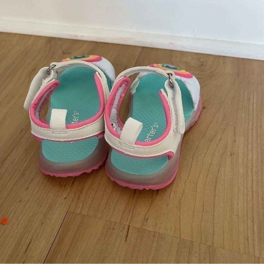 Nwot Carters Dreamy Girls Rainbow Light Up Sandals - Picture 4 of 8